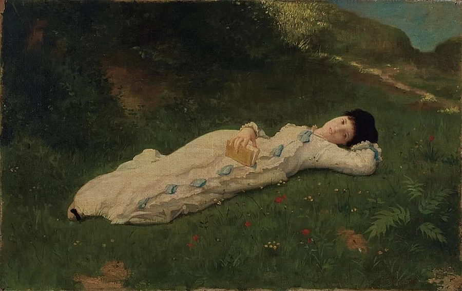 Donna sdraiata sull'erba, 1880
